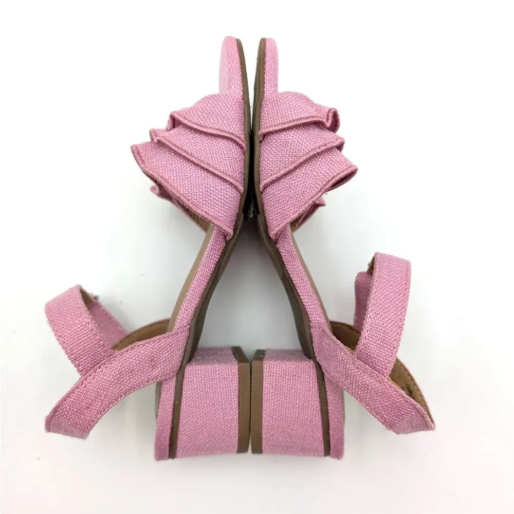 DV by Dolce Vita Govani Ruffle Sandals Open Toe Girls Pink Size US13